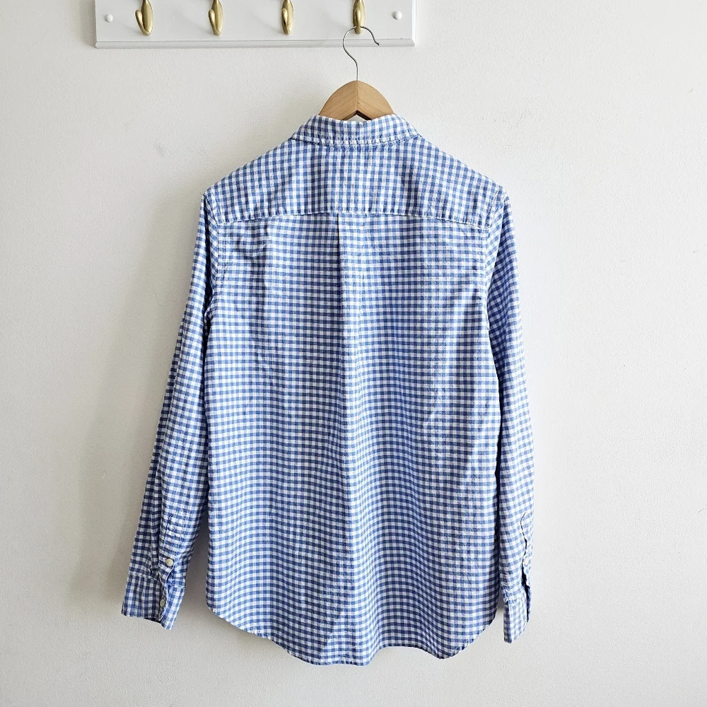 Ralph Lauren Preppy 100% Cotton Blue Gingham Button-Down Shirt, Boys XL (18–20)
